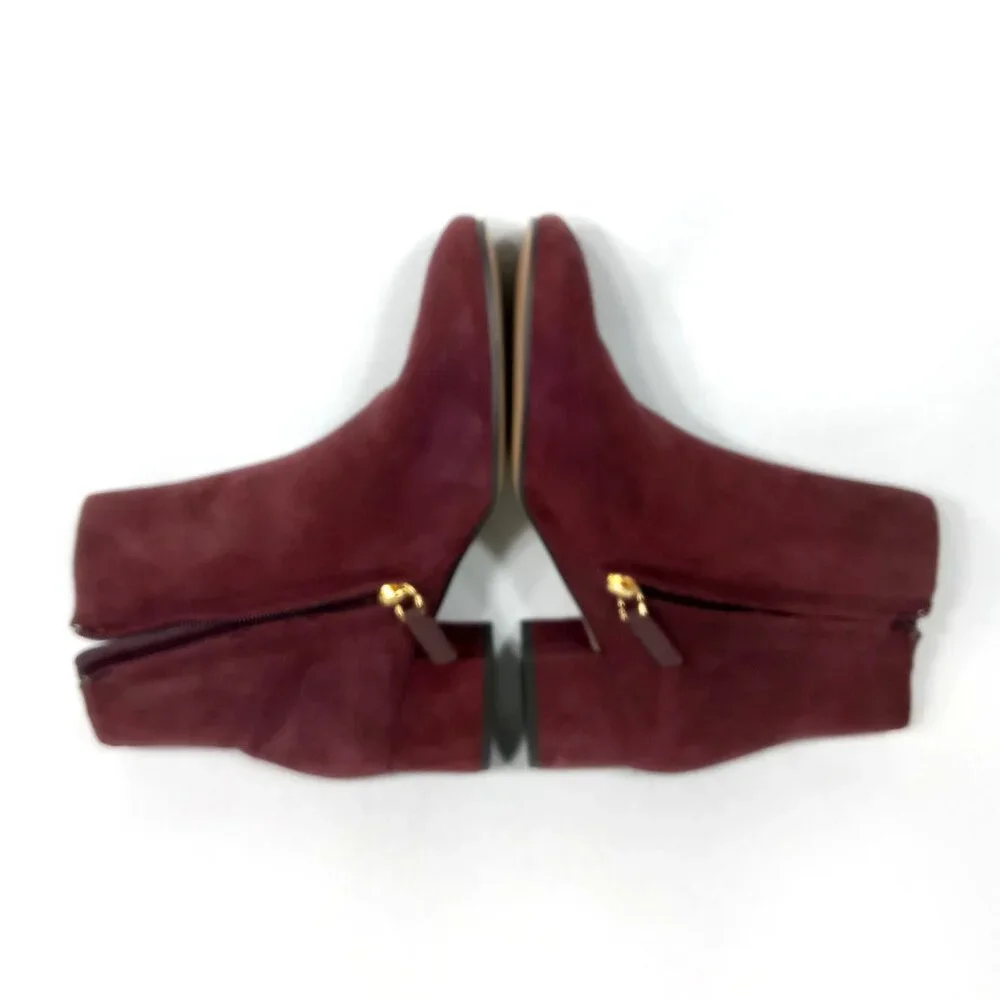 LAUREN RALPH LAUREN Wharton Women's Burgundy Studded Boots Size 9 B